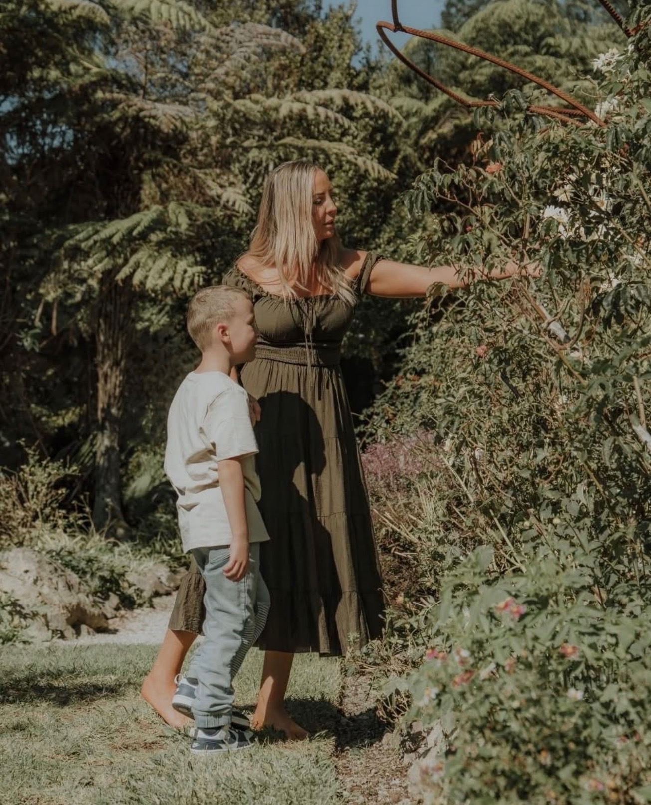 Sara and Rocco in the garden