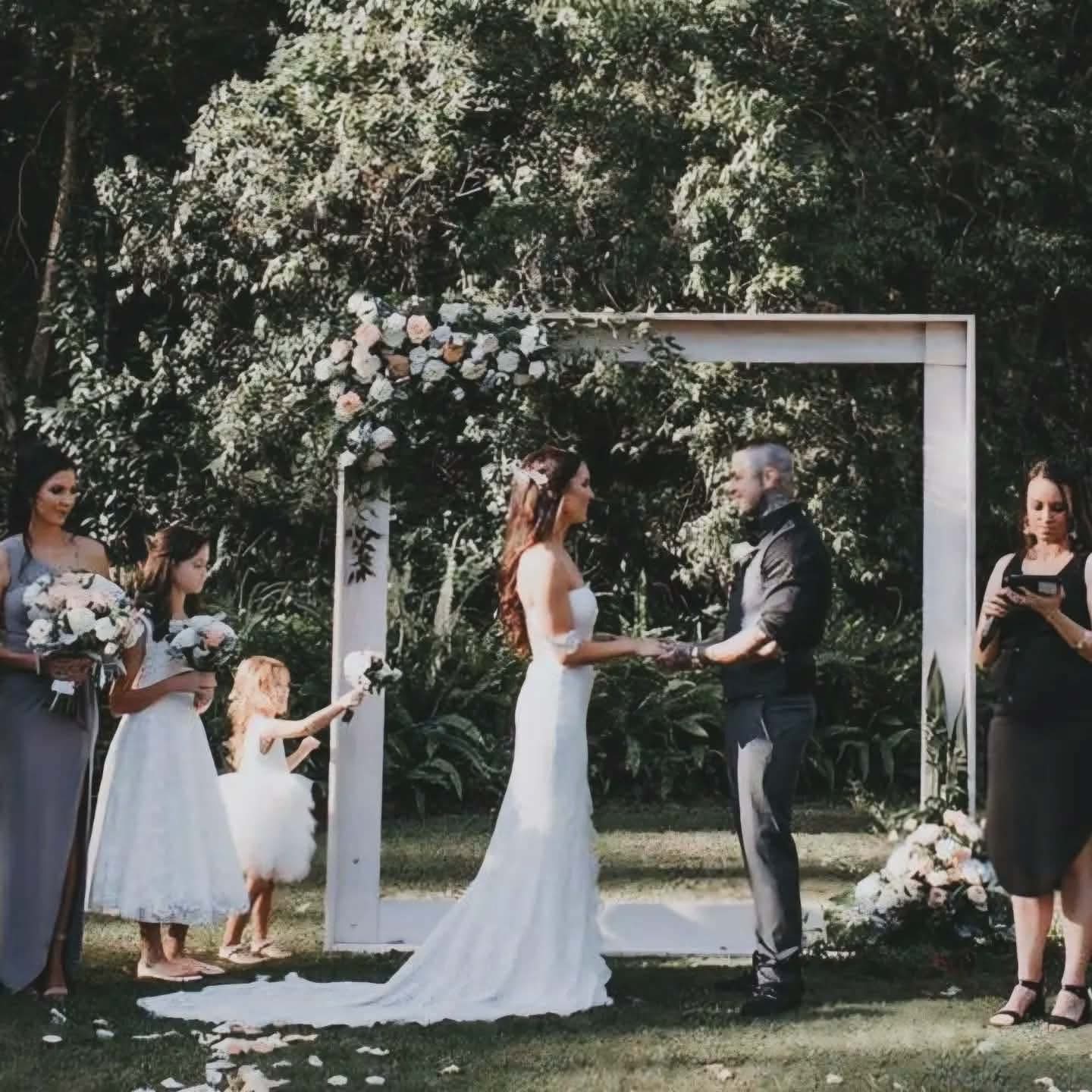 Wedding ceremony decorated with flowers